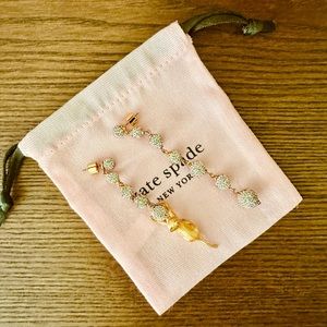 kate spade house cat linear pave earrings